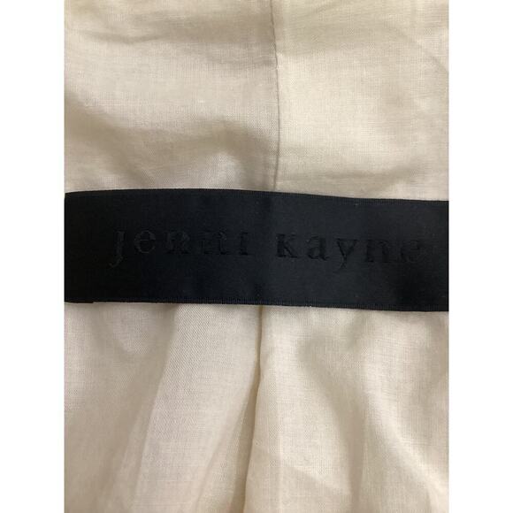 Jenni Kayne Contrast Trim Asymmetrical Coat Cream And Beige Size 8 Rare - Picture 7 of 10